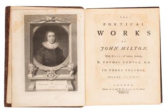 MILTON, JOHN. The Poetical Works.  3 vols. 1761